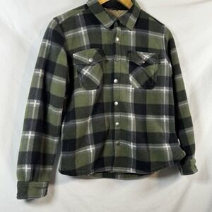 Eddie Bauer Sherpa Lined Snap Front Plaid Shirt Jacket Size Kids 6/7 Boys Girls